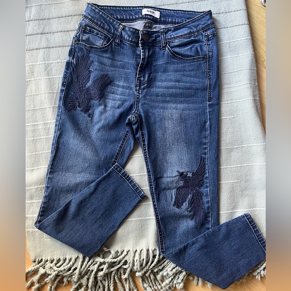 Kenzie Jeans - embroidered bird Jeans - Size 2, Size 26